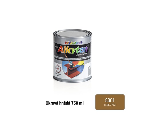 Samozákladová barva na rez i dřevo lesklá Alkyton 0,75 l okrová hnědá RAL8001