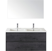 Koupelnový nábytkový set Sanox Porto barva čela black oak ŠxVxH 121 x 170 x 51 cm s keramickým umyvadlem a zrcadlem
