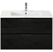 Koupelnový nábytkový set Sanox Porto barva čela black oak ŠxVxH 91 x 57 x 51 cm s keramickým umyvadlem
