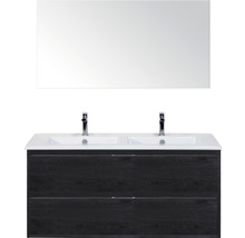 Koupelnový nábytkový set Sanox Porto barva čela black oak ŠxVxH 121 x 170 x 51 cm s keramickým umyvadlem a zrcadlem
