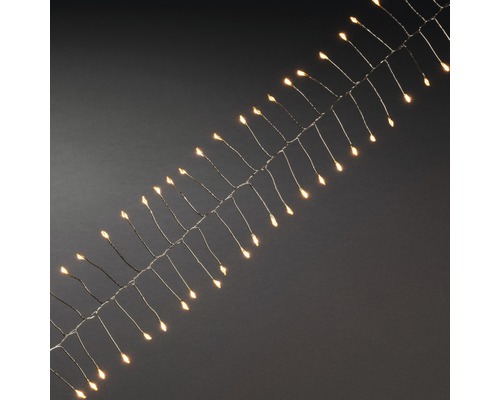 Světelný řetěz Konstsmide Micro 60 LED na baterie s 6h časovačem, jantarové světlo LED světelný řetěz s drátem