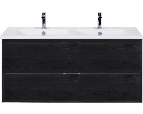 Koupelnový nábytkový set Sanox Porto barva čela black oak ŠxVxH 121 x 57 x 51 cm s keramickým umyvadlem
