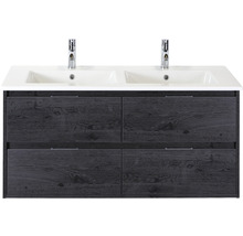 Koupelnový nábytkový set Sanox Porto barva čela black oak ŠxVxH 121 x 57 x 51 cm s keramickým umyvadlem