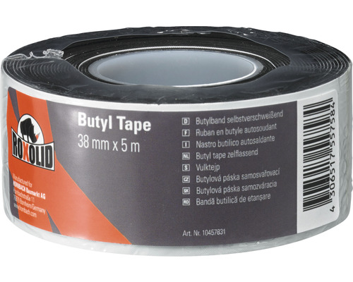 Těsnicí páska ROXOLID Butyl-páska samosvařovací 38 mm x 5 m Roxolid Butylová páska, 38 mm x 5 m, samovulkanizační