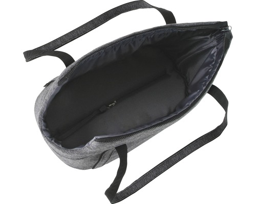 Šedá nákupní taška se zipem a držadly