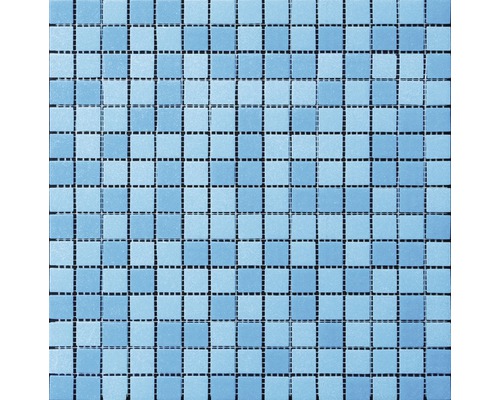 Skleněná mozaika mix světle modrá a modrá 30,5 x 32,5 cm Mozaiková dlaždice se čtvercovým vzorem