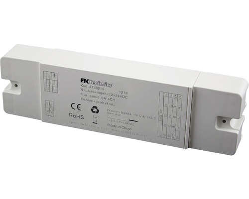 Přijímač FK technics 4739215 pro LED pásky nastavitelný 4v1, 4x6A, 12/24V