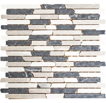 Mozaika z přírodního kamene MOS Brick 1125 30,5x32,5 cm béžová/šedá/bílá-thumb-0