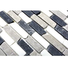 Mozaika z přírodního kamene MOS Brick 1125 30,5x32,5 cm béžová/šedá/bílá-thumb-5