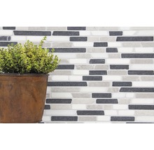 Mozaika z přírodního kamene MOS Brick 1125 30,5x32,5 cm béžová/šedá/bílá-thumb-2