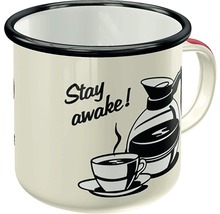Smalovaný hrnek s motivem kávy a nápisem Stay awake!