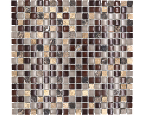 Skleněná mozaika s přírodním kamenem XCM M870 1,5x1,5 cm-0