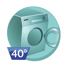Symbol pračky na 40 stupňů