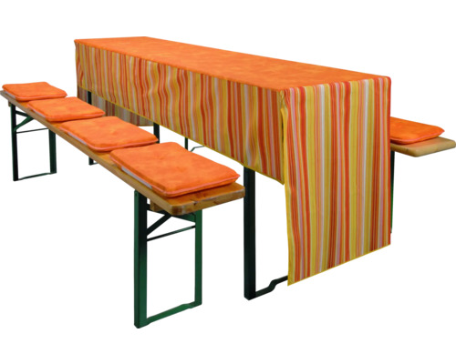 Sestava pivního stanu se ubrusy a sedáky