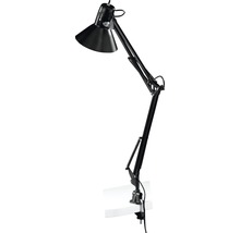 Černá stolní lampa se svorkou pro flexibilní osvětlení