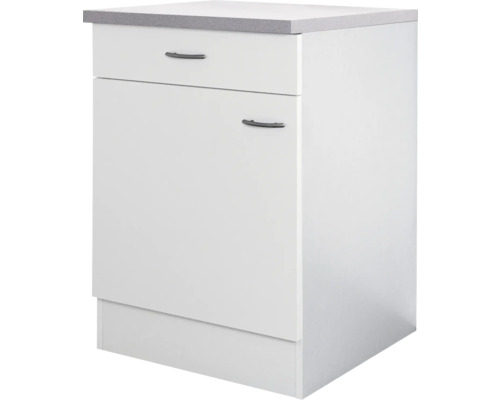 Kuchyňská skříňka spodní s dvířky Flex Well Palmaria/Wito šířka 60 cm bílá Spodní skříňka se zásuvkou a dvířky
