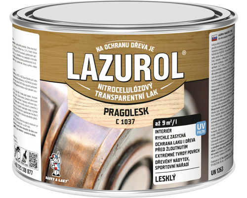 Lak na dřevo Lazurol Pragolesk C1037 375 ml Lazulol tenkovrstvá lazura na dřevo pro interiér v plechovce