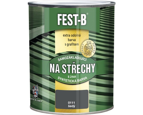 Barva na střechy a kov FEST-B S2141-0111 2v1 šedý 0,8 kg