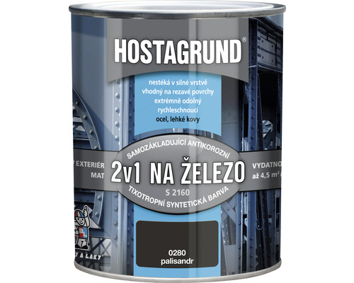 Barva na kov Hostagrund 2v1 S2160 základní i vrchní 0280 palisandr 0,6 l