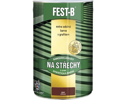 Barva na střechy a kov FEST-B S2141-0845 2v1 cihlový 5 kg Barva na střechy Fest-B v plechovce