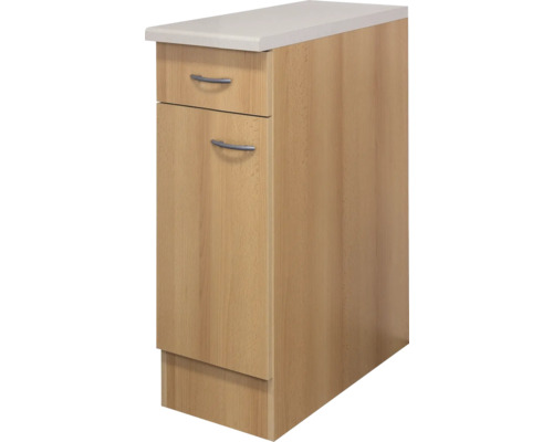 Kuchyňská skříňka spodní s dvířky Flex Well Nano/Ischia šířka 30 cm dekor buk Spodní skříňka se dvěma zásuvkami a pracovní deskou