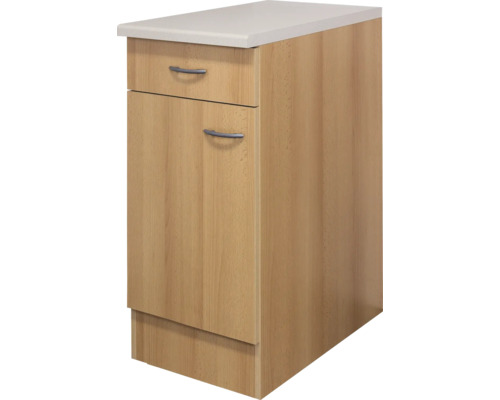 Kuchyňská skříňka spodní s dvířky Flex Well Nano/Ischia šířka 40 cm dekor buk Spodní skříňka se zásuvkou a dvířky