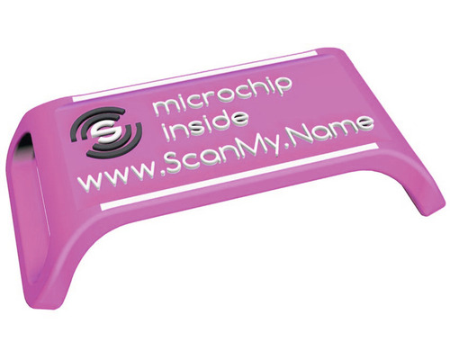 Chytrá psí známka Scan My name s čipem digitální identifikační růžová