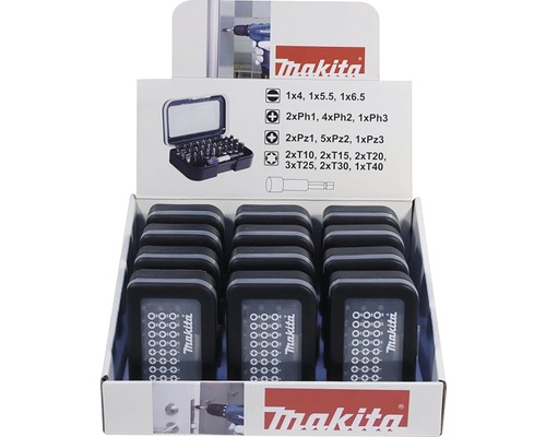 Sada bitů Makita pro šroubování v prodejním displeji