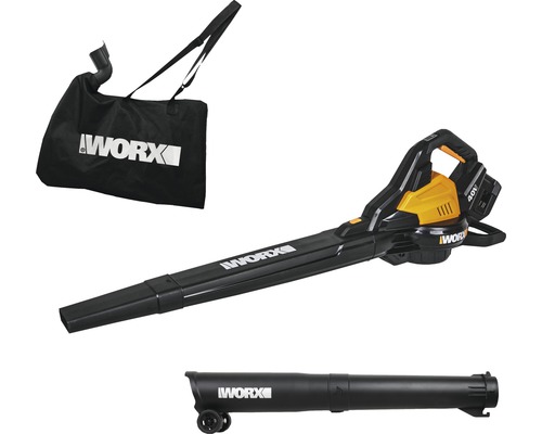 Akumulátorový vysavač/fukar na listí Worx se sběrným vakem a příslušenstvím
