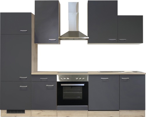 Kuchyňská linka s horními skříňkami a digestoří