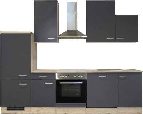 Kompletní kuchyně se závěsnými skříňkami, digestoří, varnou deskou a troubou