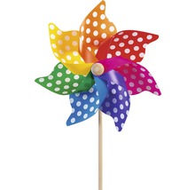 Větrník s puntíky na dřevěné tyčce