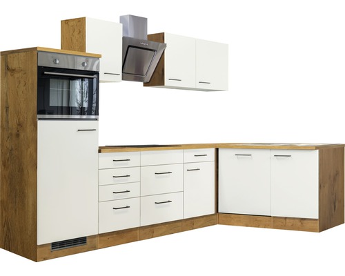 Kompletní kuchyně s vestavnou troubou, digestoří, nástěnnými skříňkami a zásuvkami