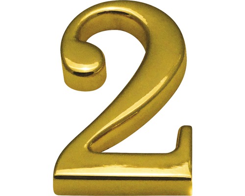 Domovní číslo "2", zlaté, výška 5 cm