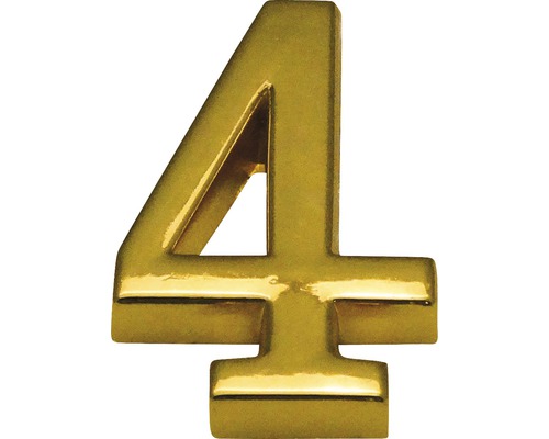 Domovní číslo "4", zlaté, výška 10 cm