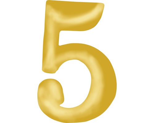 Domovní číslo "5", zlaté, výška 5 cm