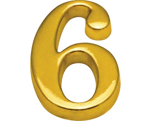 Domovní číslo "6", zlaté, výška 5 cm
