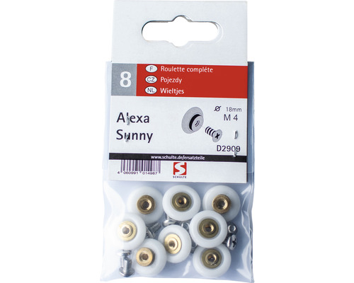 Alexa Sunny D2909 Sada sprchových koleček, 8 kusů