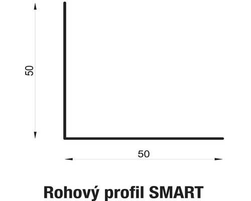 Rohový profil SMART o rozměrech 50 x 50