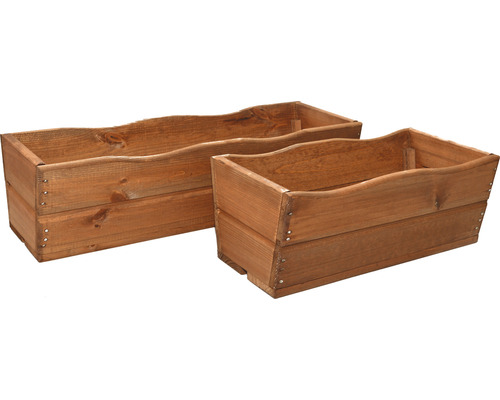 Dva dřevěné truhlíky na květiny