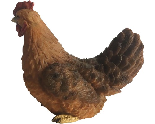 Dekorativní hnědá slepičí figurka do zahrady