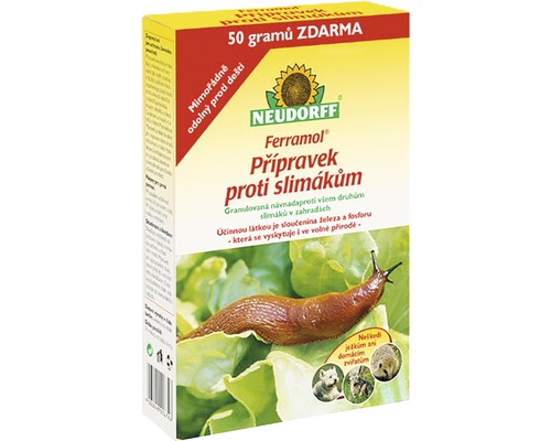 Přípravek proti slimákům Neudorff Ferramol 300 g Balení přípravku proti slimákům Neudorff Ferramol do zahrady