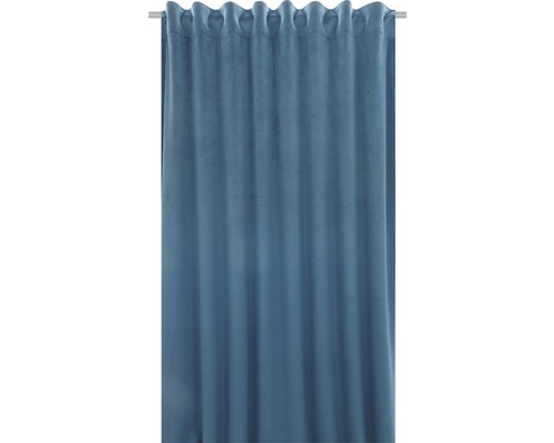 Závěs s řasenou páskou Velvet 140x280 cm modrý