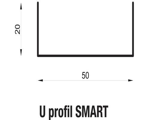 U profil SMART s rozměry