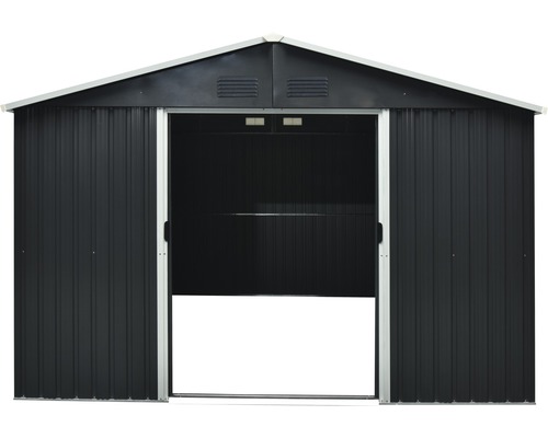 Kovový zahradní domek s posuvnými dveřmi