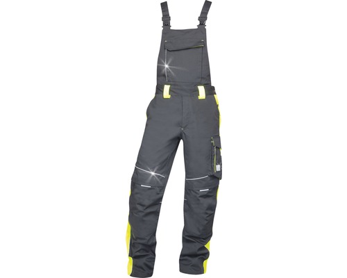Pracovní kalhoty ARDON s laclem NEON černo-žlutá velikost 48
