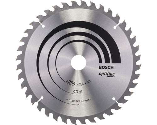 Pilový řezný kotouč Bosch Optiline Wood 254x30x2,8 mm, Z40