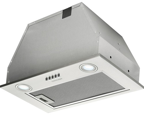 Nerezová digestoř s osvětlením a ovládacími knoflíky