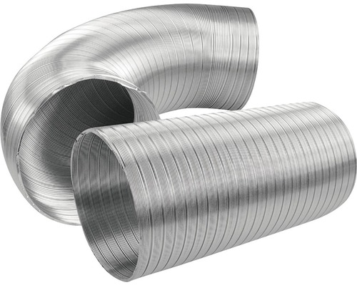 Dvě flexibilní hliníkové trubky pro ventilační systémy