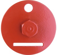 Kulatý kovový disk s otvorem a štěrbinou